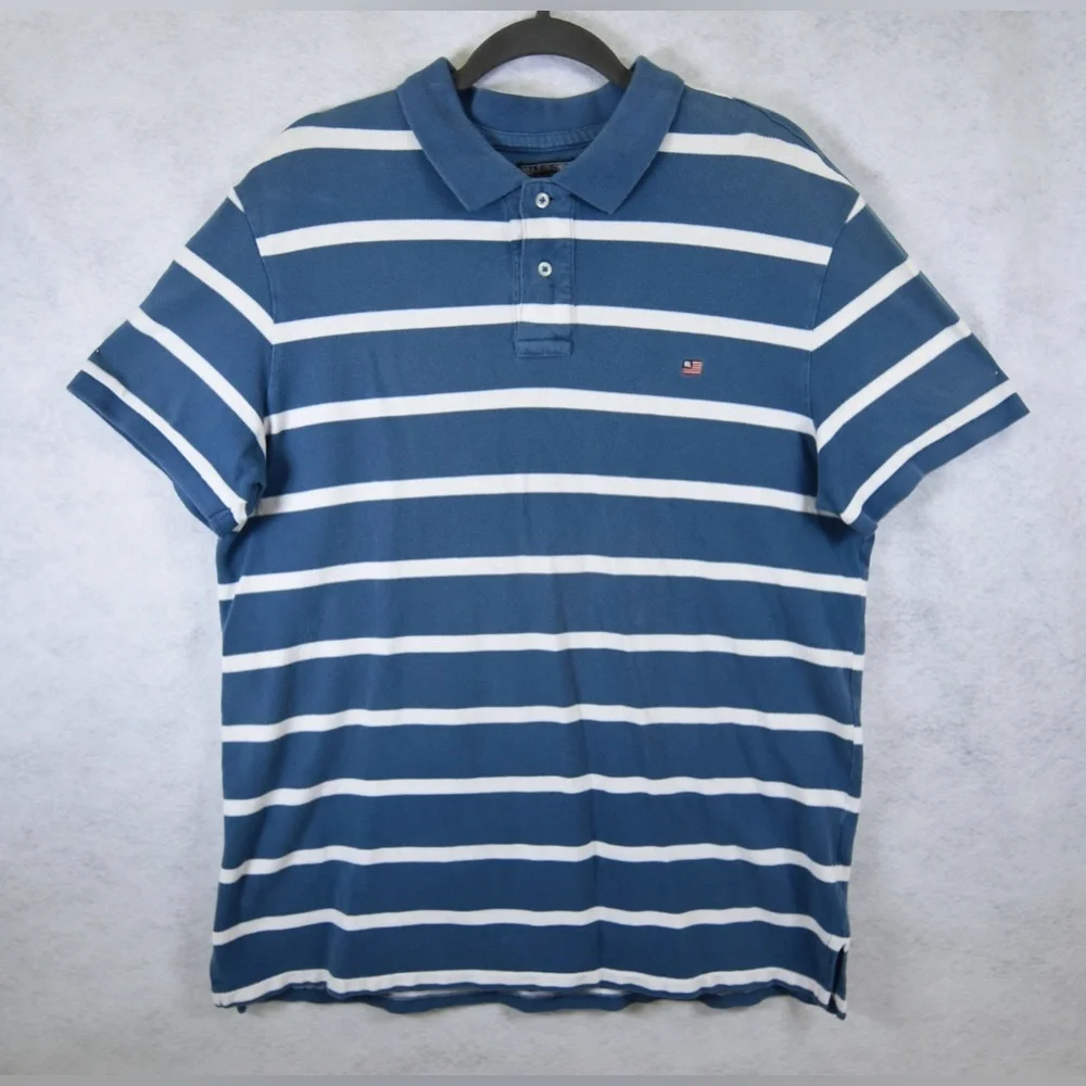 Vtg 90’s POLO Ralph Lauren Men's Sz XL, USA Flag Polo Jeans Company D4‎